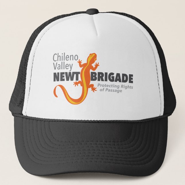 Chileno Valley Newt Brigade logo trucker hat (Front)