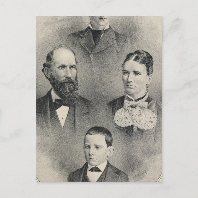 Chiles family portraits postcard (Front)