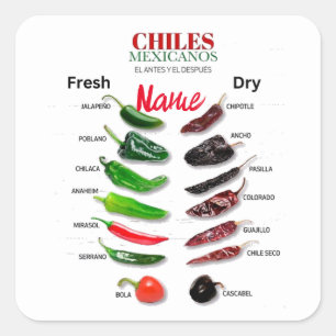 Chiles Fresh and Dry Thunder_Cove Square Sticker