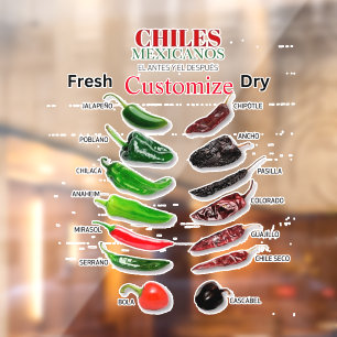 Chiles Fresh and Dry Thunder_Cove  Window Cling