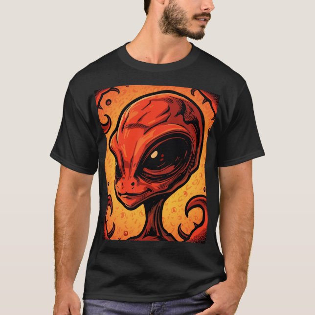 Chili Alien – Spicy Funny Food Art T-Shirt (Front)