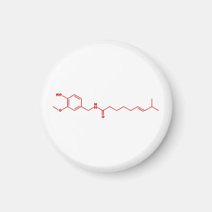 Chili Capsaicin Molecular Chemical Formula Magnet