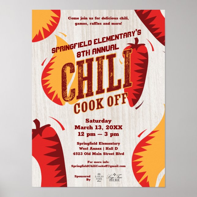 Chili Cook Off | BBQ Cookout Contest Poster (Front)