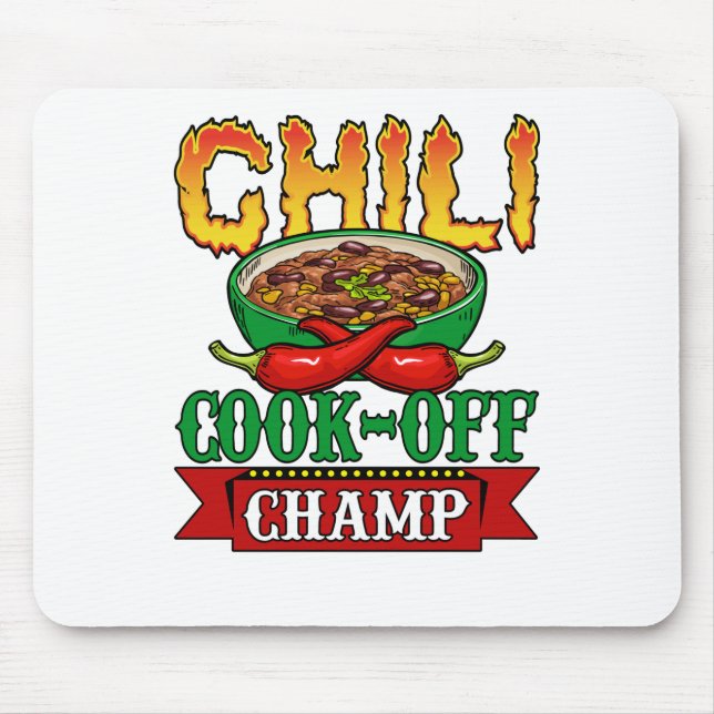 Chili Cook Off Champ Competition Winner Mouse Mat (Front)