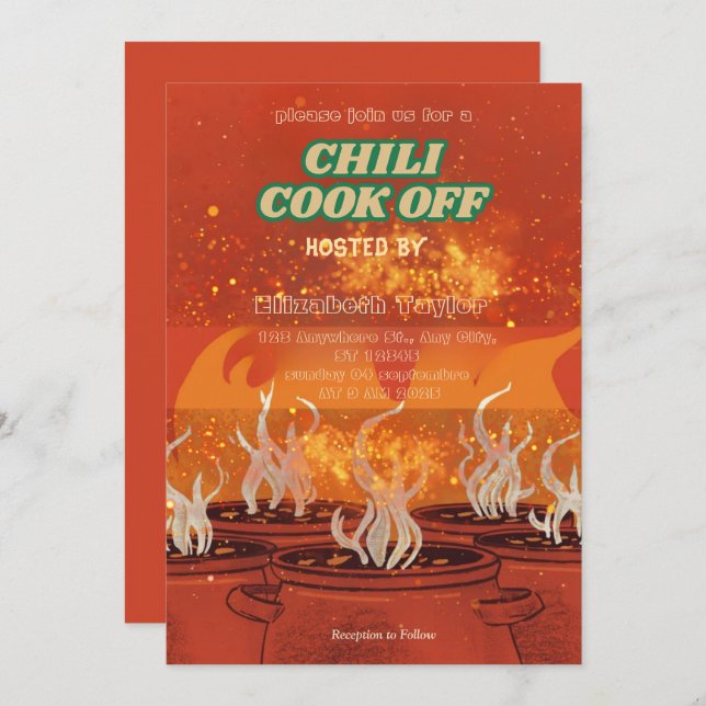 Chili Cook Off Party Invitation (Front/Back)