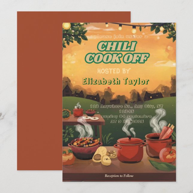 Chili Cook Off Party Invitation (Front/Back)