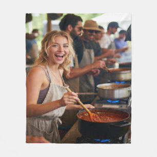 Chili Cook Off Photo Customize Fleece Blanket