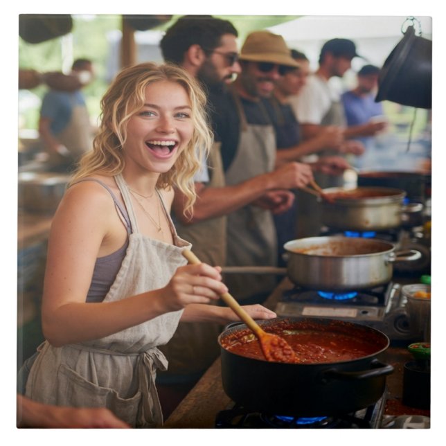 Chili Cook Off Photo Customize Tile (Front)