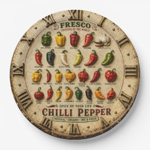 Chili Pepper Kitchen Rustic Farmhouse Chef Gift Paper Plate