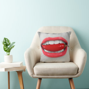 Chili pepper lips cushion