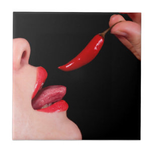 Chili pepper lips tile