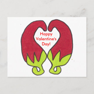 Chili Pepper Love Holiday Postcard