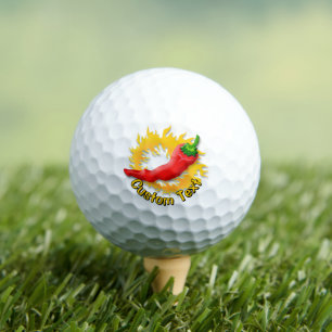 Chili Pepper with Flame Golf Balls