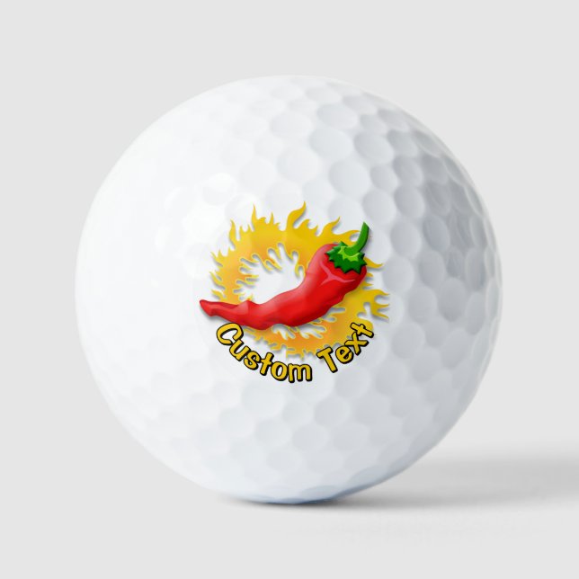 Chili Pepper with Flame Golf Balls (Front)