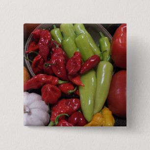 Chili Peppers 15 Cm Square Badge
