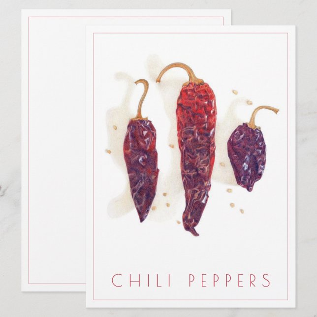 CHILI PEPPERS 6.5x8.75 Flat Card + Text (Front/Back)