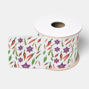 Chili Peppers Botanical Grosgrain Ribbon