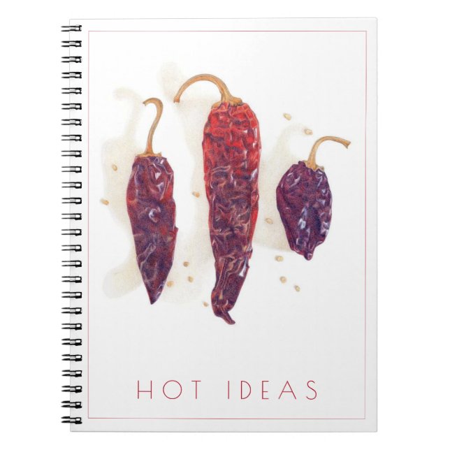 CHILI PEPPERS "HOT IDEAS"  Spiral Notebook (Front)