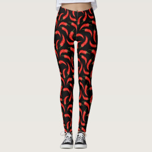 Chili peppers on black leggings