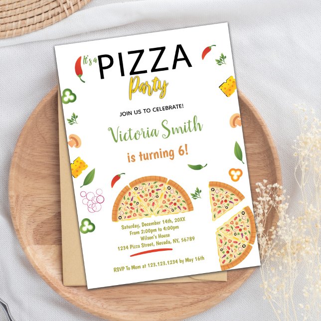 Chili Pizza Birthday Invitations (Chili Pizza Birthday Invitations)