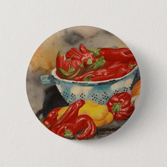 Chilies! 6 Cm Round Badge (Front)