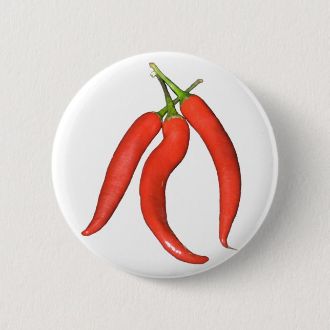 Chilies hot 6 cm round badge (Front)