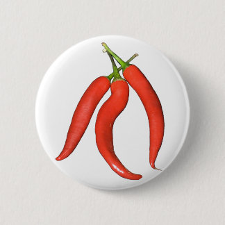 Chilies hot 6 cm round badge