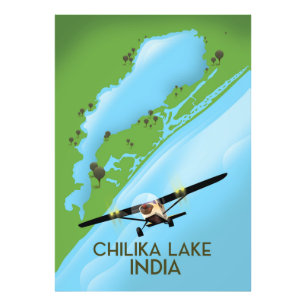 Chilika Lake India travel poster