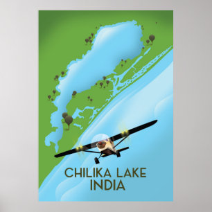 Chilika Lake India travel poster