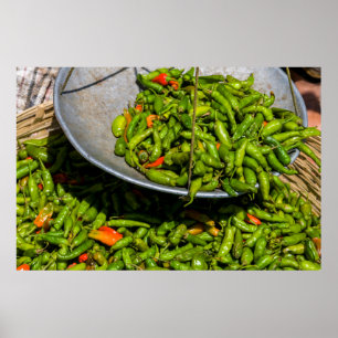Chilis At Market For Sale Poster