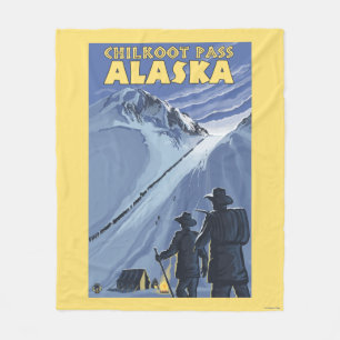 Chilkoot Pass, Alaska Gold Miners Fleece Blanket