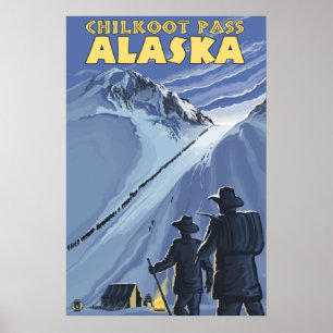 Chilkoot Pass, Alaska Gold Miners Poster