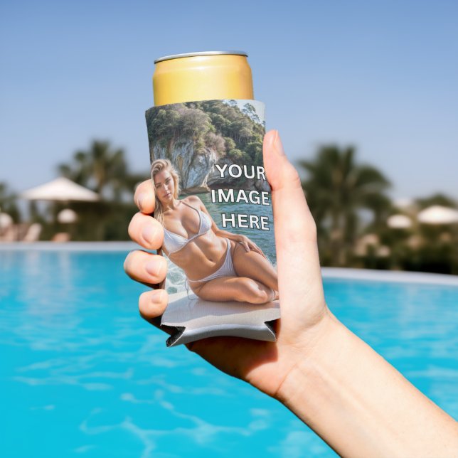 CHILL! 🥤 Add Text or Image Tall Can Cooler (In Situ Pool)