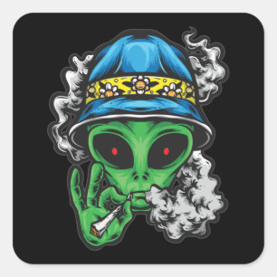Chill Alien Square Sticker