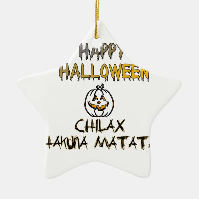 Chill and Relax Happy Halloween Collection Ceramic Tree Decoration (Front)