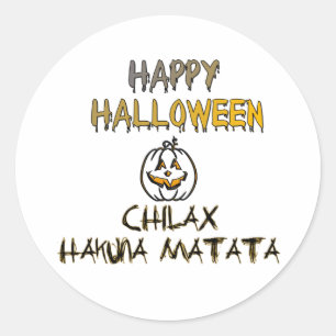 Chill and Relax Happy Halloween Collection Classic Round Sticker