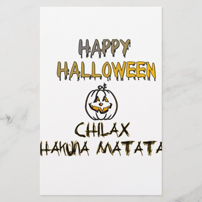 Chill and Relax Happy Halloween Collection Stationery (Front)