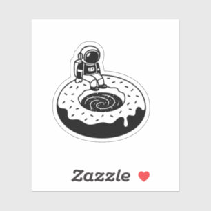 Chill Astronaut on Donut Black Hole – Space Doodle