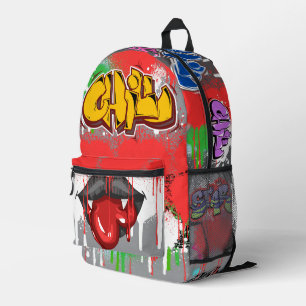 Chill attractive vampire bloody background modern printed backpack