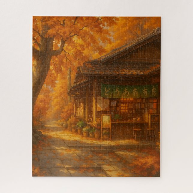Chill autumn cafe jigsaw puzzle (Vertical)