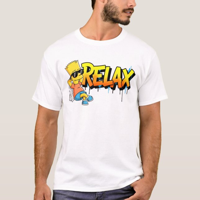 Chill Bart Relax Graffiti Urban Style Graphic Tee (Front)