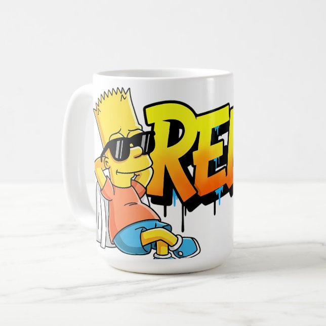 Chill Bart Relax Graffiti Urban Style Graphic Tee Coffee Mug (Front Left)