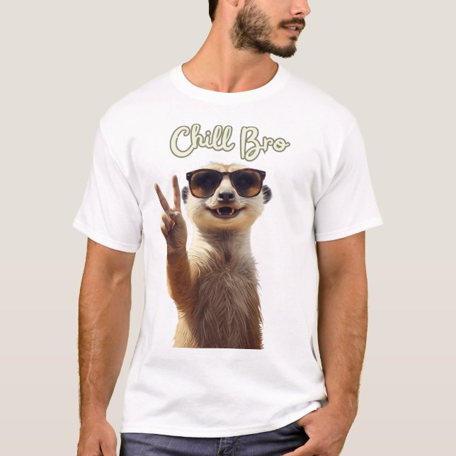 Chill Bro – Funny Sloth Hoodie T-Shirt (Front)