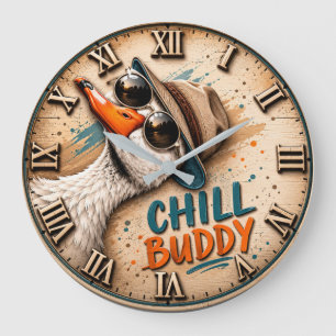 Chill Buddy Funny Goose Large Clock