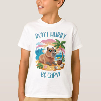 Chill Capybara Beach Vibes – Don’t Hurry Be Capy T-Shirt