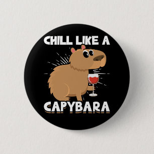 Chill Capybara Cute Animal Lover 6 Cm Round Badge
