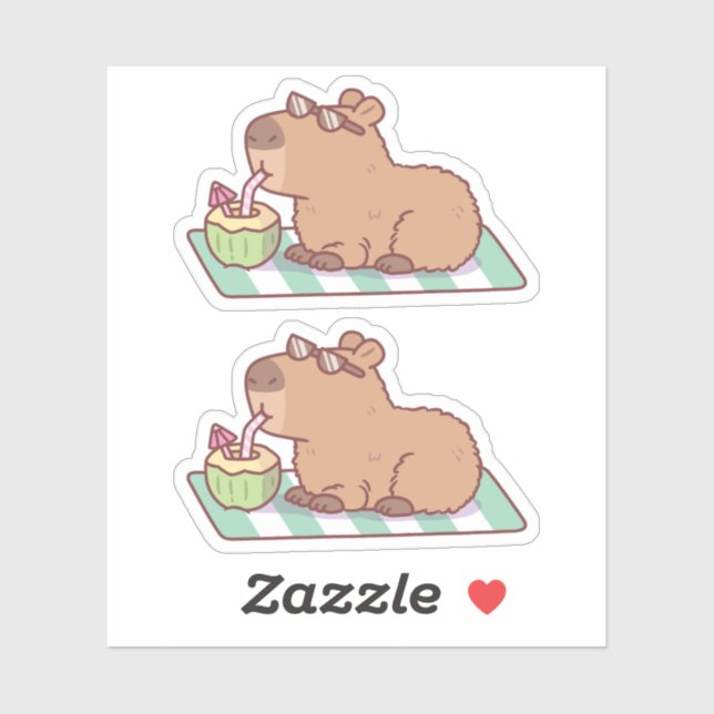 Chill Capybara Drinking Coconut Juice (Sheet)