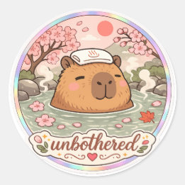 Chill Capybara Hot Spring Aesthetic Sticker Gift