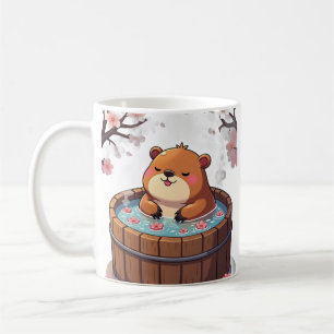 Chill Capybara Hot Tub Relaxation Cherry Blossom Z Coffee Mug