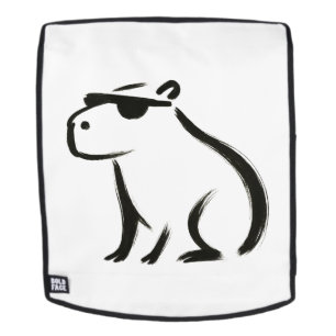 Chill Capybara – Ink Brush Design on Backpack